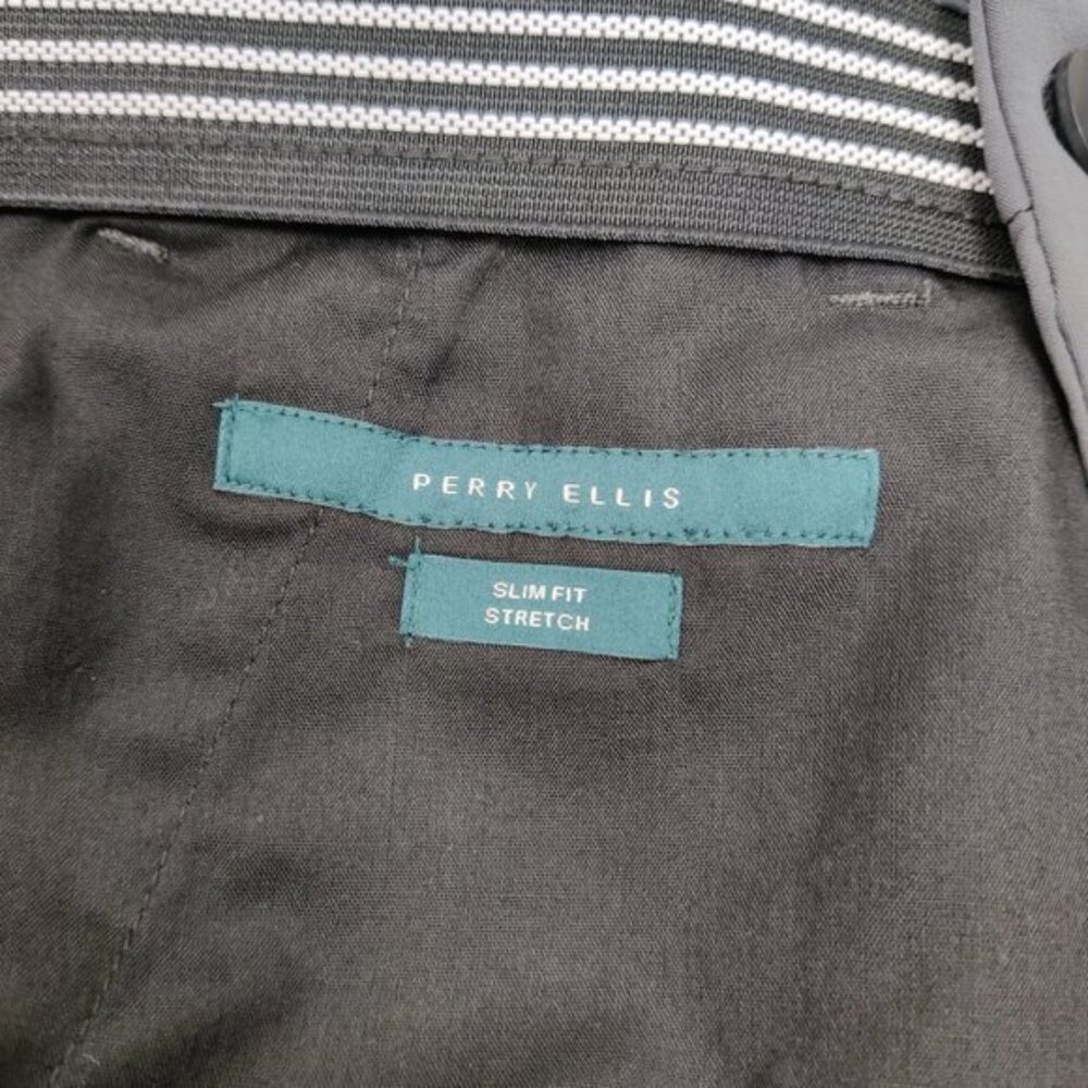 Perry Ellis Slim Fit Stretch Men's Black Dress Pants Size 34 x 32 Formal Office - Picture 11 of 12